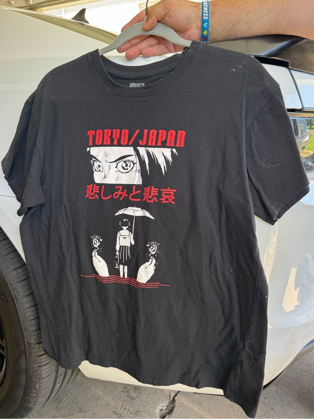 Brisco Brands Tokyo Japan Sadness & Sorrow Anime Manga Graphic T-Shirt Size LG